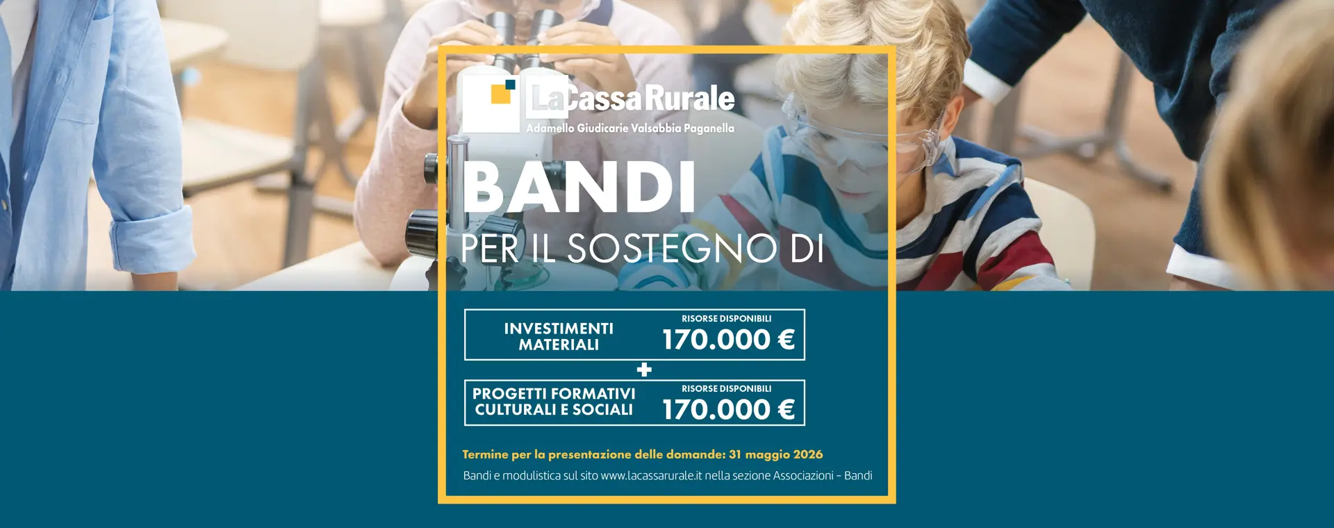 Termine di presentazione delle domande: 31 maggio 2026 